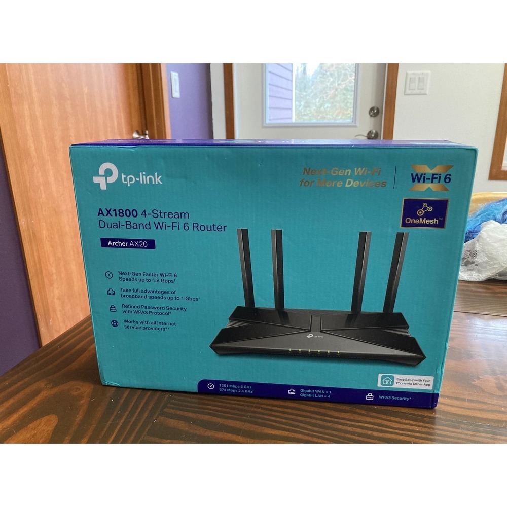 TP-Link AX1800 4 Stream Dual Band WI FI 6 Router Gigabit Ports Black OneMesh